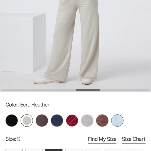 NWOT Vuori Halo Essential Wideleg Pant Ecru Heather Women’s Small - Picture 7 of 9